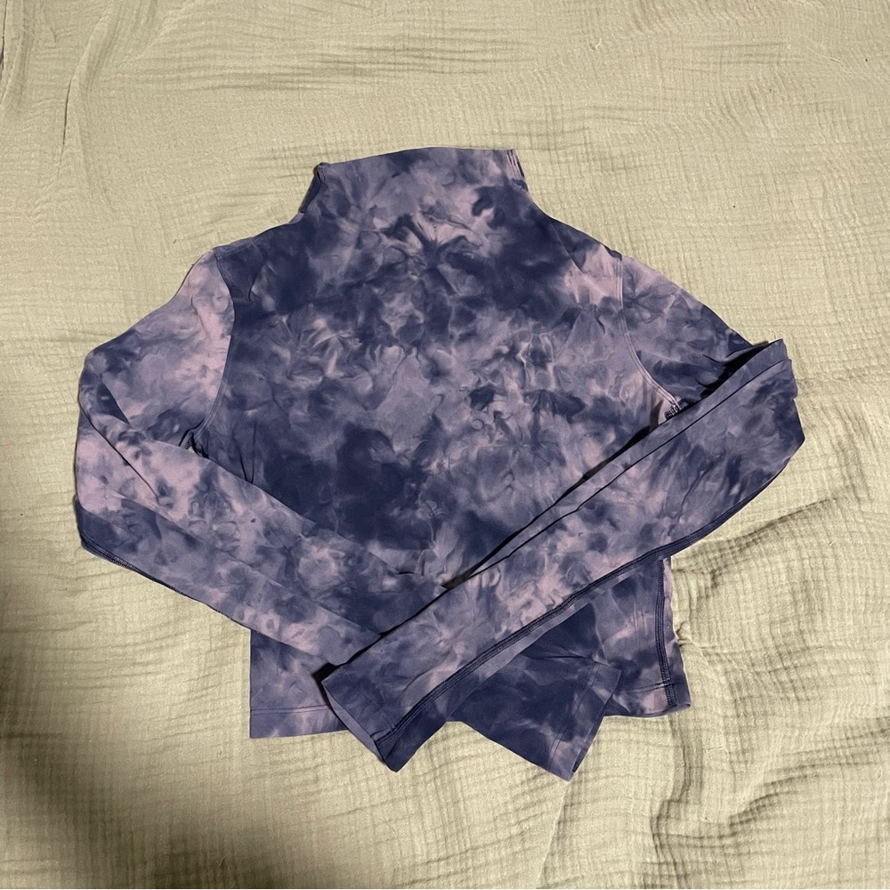 lululemon purple align long sleeve tie dye crop top